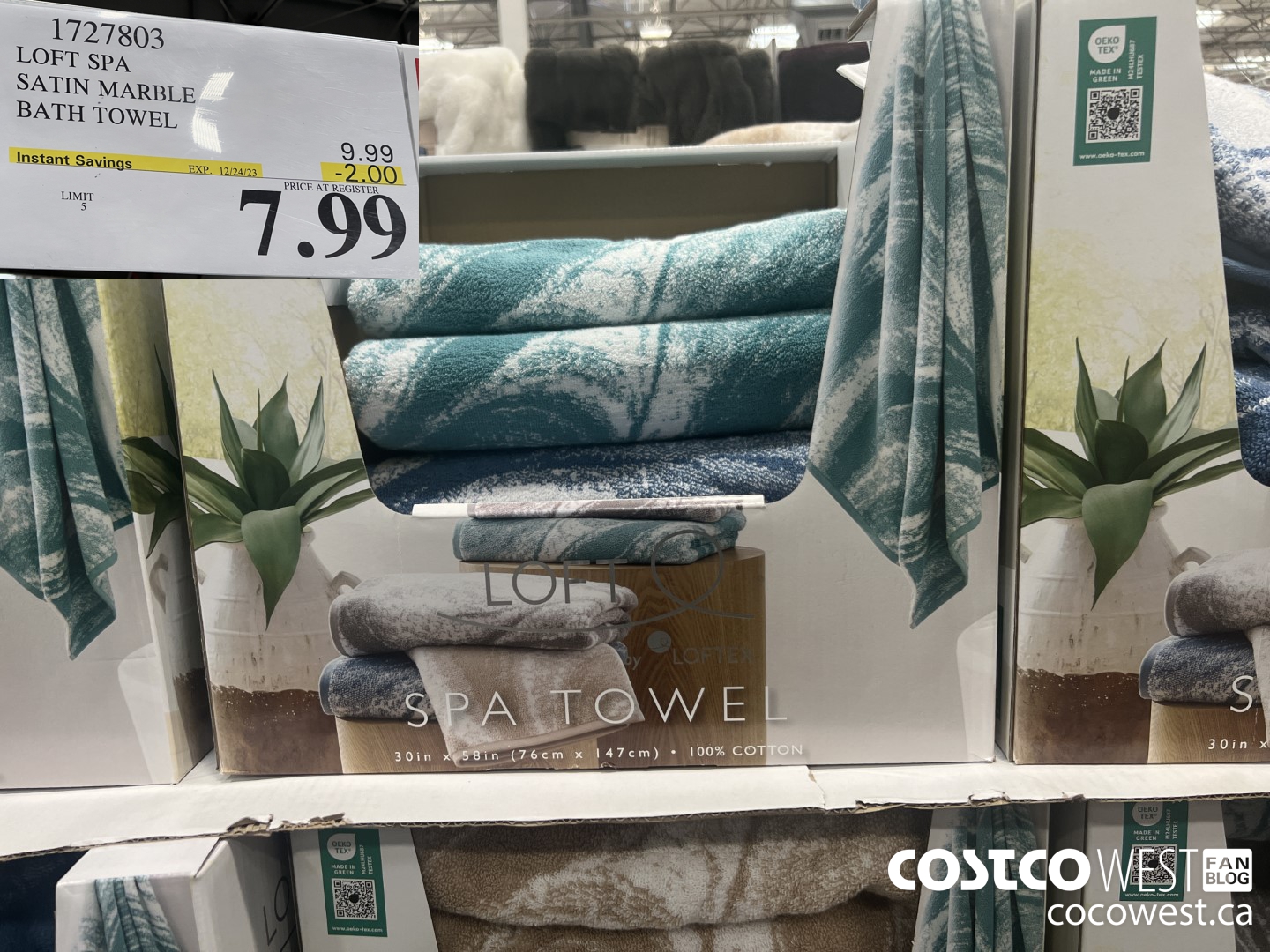 1727803 LOFT SPA SATIN MARBLE BATH TOWEL ($2.00 INSTANT SAVINGS EXPIRES ON 2023-12-24) $7.99