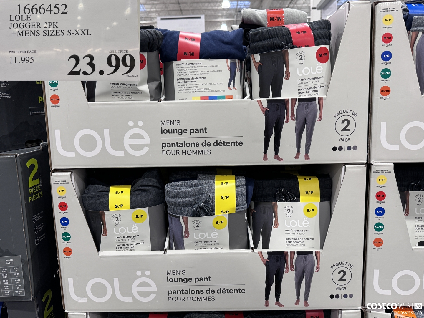 1666452 LOLE JOGGER 2PK MENS SIZES S-XXL $23.99