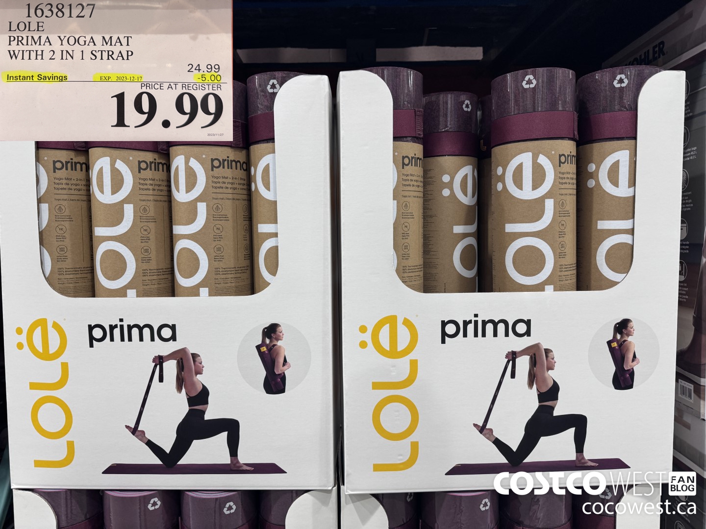 1638127 LOLE PRIMA YOGA MAT WITH 2 IN 1 STRAP ($5.00 INSTANT SAVINGS EXPIRES ON 2023-12-17) $19.99