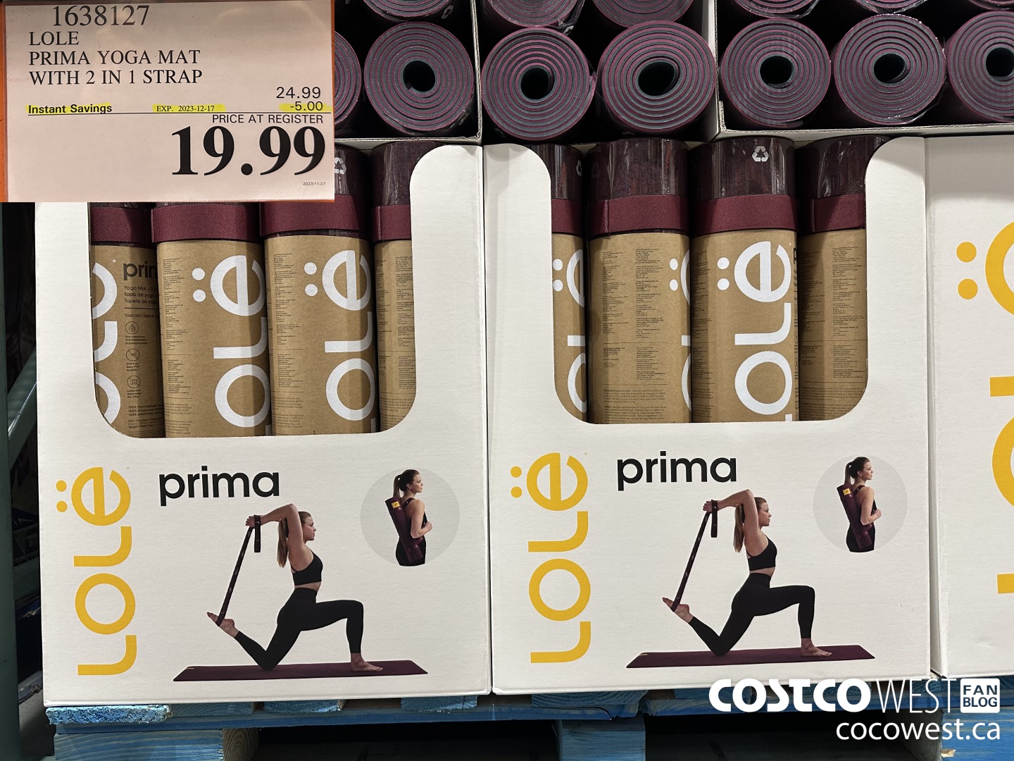 1638127 LOLE PRIMA YOGA MAT WITH 2 IN 1 STRAP ($5.00 INSTANT SAVINGS EXPIRES ON 2023-12-17) $19.99