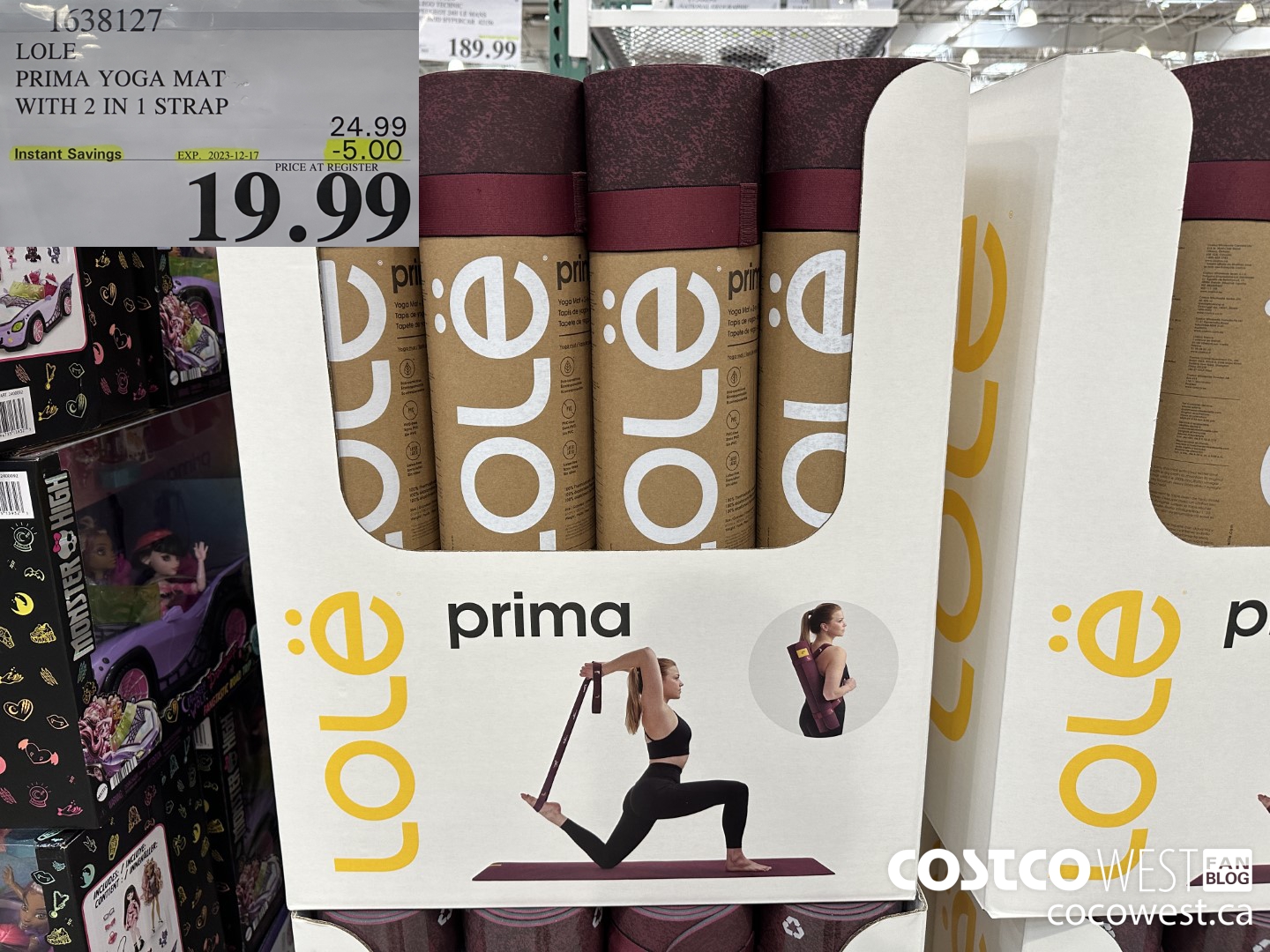 1638127 LOLE PRIMA YOGA MAT WITH 2 IN 1 STRAP ($5.00 INSTANT SAVINGS EXPIRES ON 2023-12-17) $19.99
