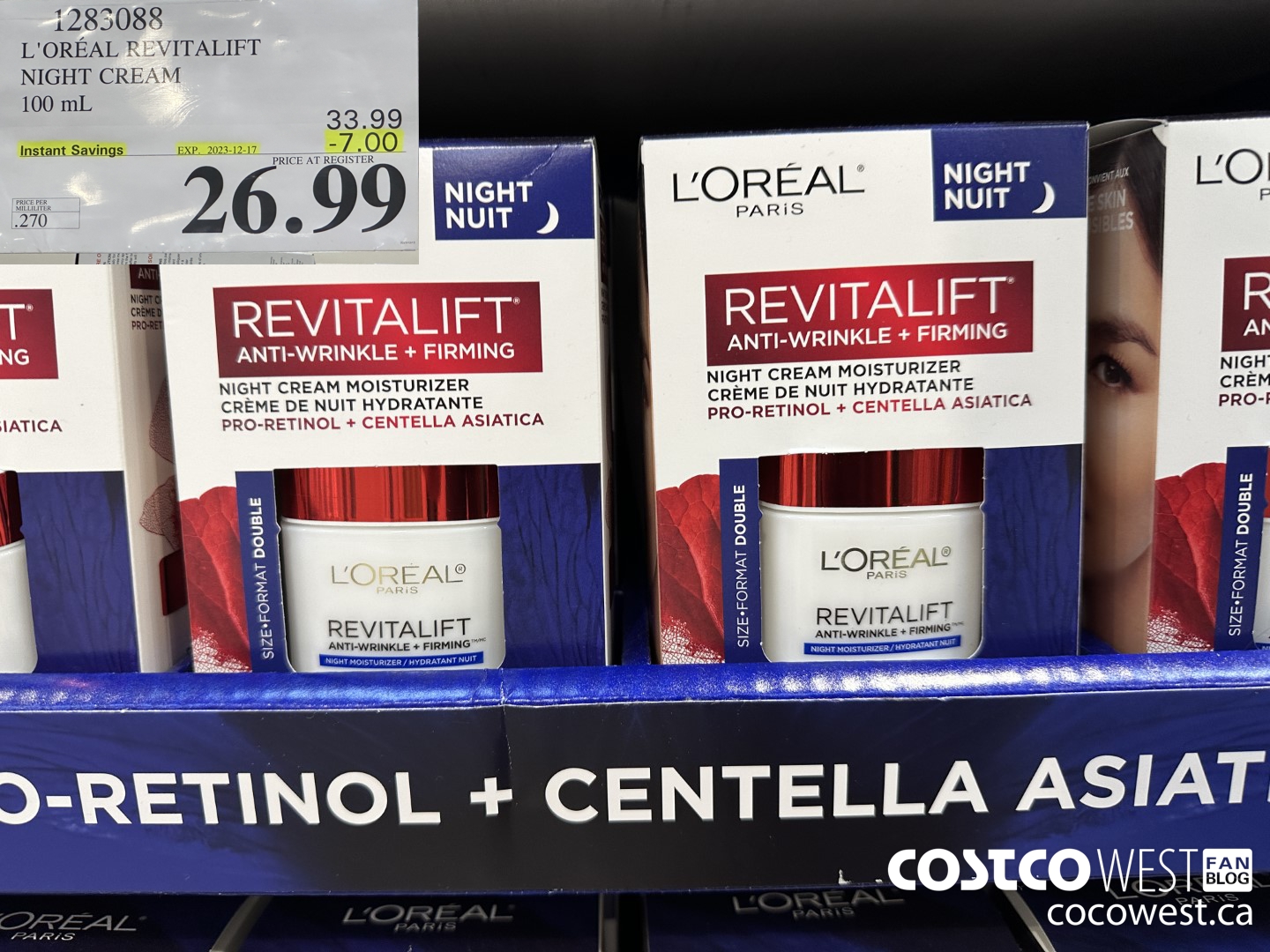 1283088 L'OREAL REVITALIFT NIGHT CREAM 100 mL ($7.00 INSTANT SAVINGS EXPIRES ON 2023-12-17) $26.99