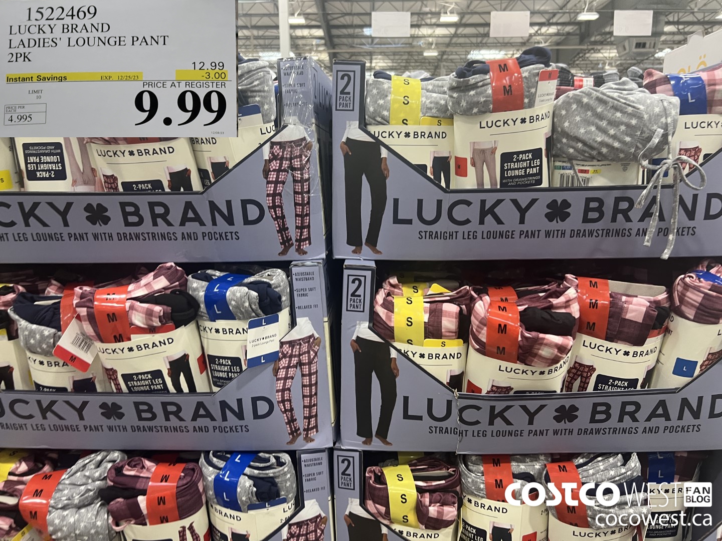 1522469 LUCKY BRAND LADIES' LOUNGE PANT 2PK ($3.00 INSTANT SAVINGS EXPIRES ON 2023-12-25) $9.99