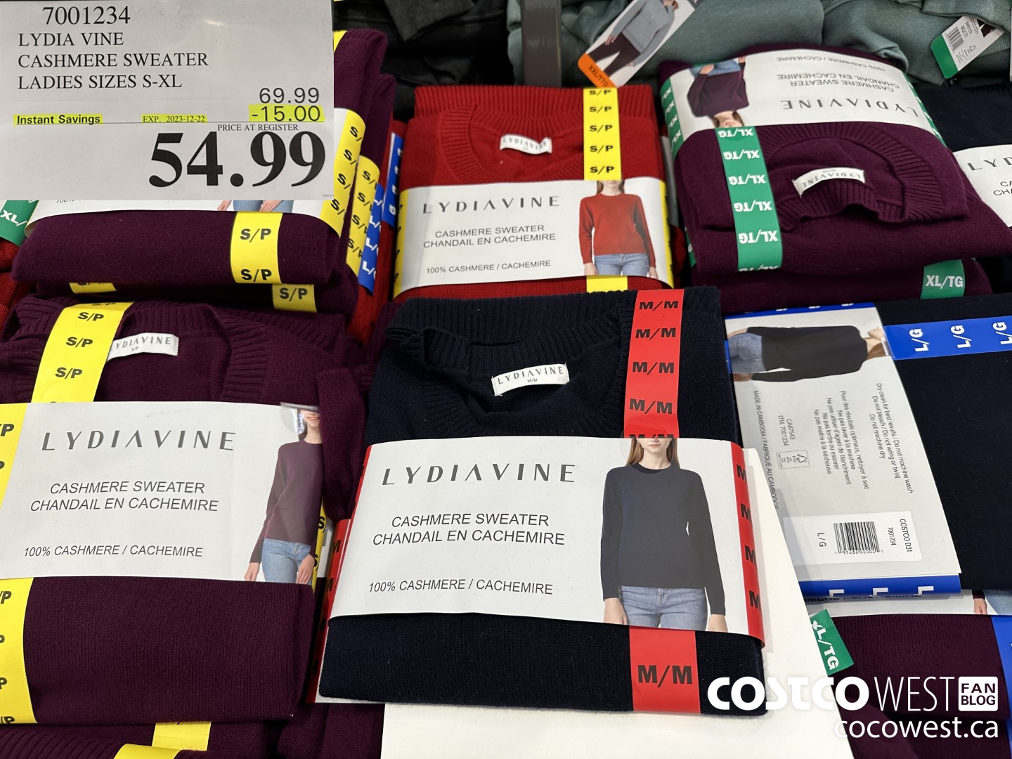 7001234 LYDIA VINE CASHMERE SWEATER LADIES SIZES S-XL ($15.00 INSTANT SAVINGS EXPIRES ON 2023-12-22) $54.99