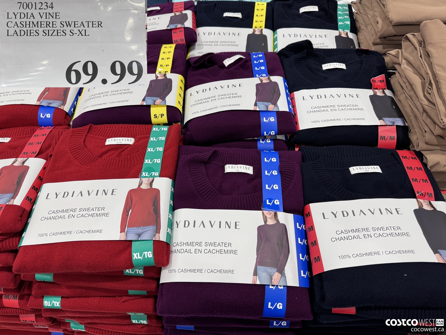 7001234 LYDIA VINE CASHMERE SWEATER LADIES SIZES S-XL $69.99