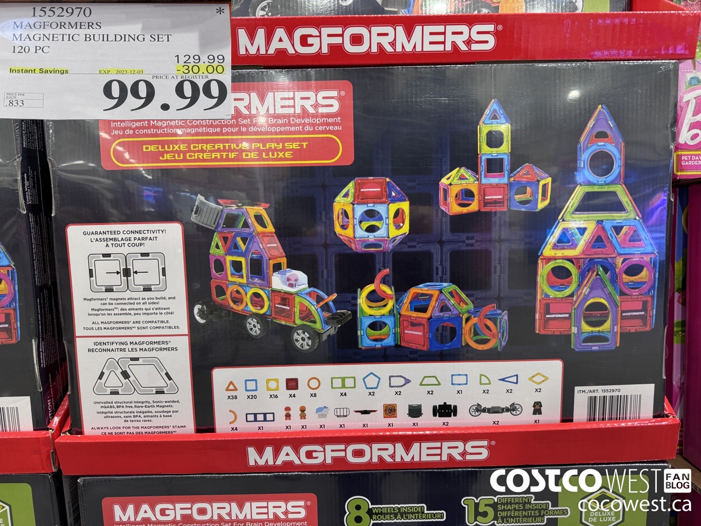 1552970 MAGFORMERS MAGNETIC BUILDING SET 120 PC ($30.00 INSTANT SAVINGS EXPIRES ON 2023-12-03) $99.99