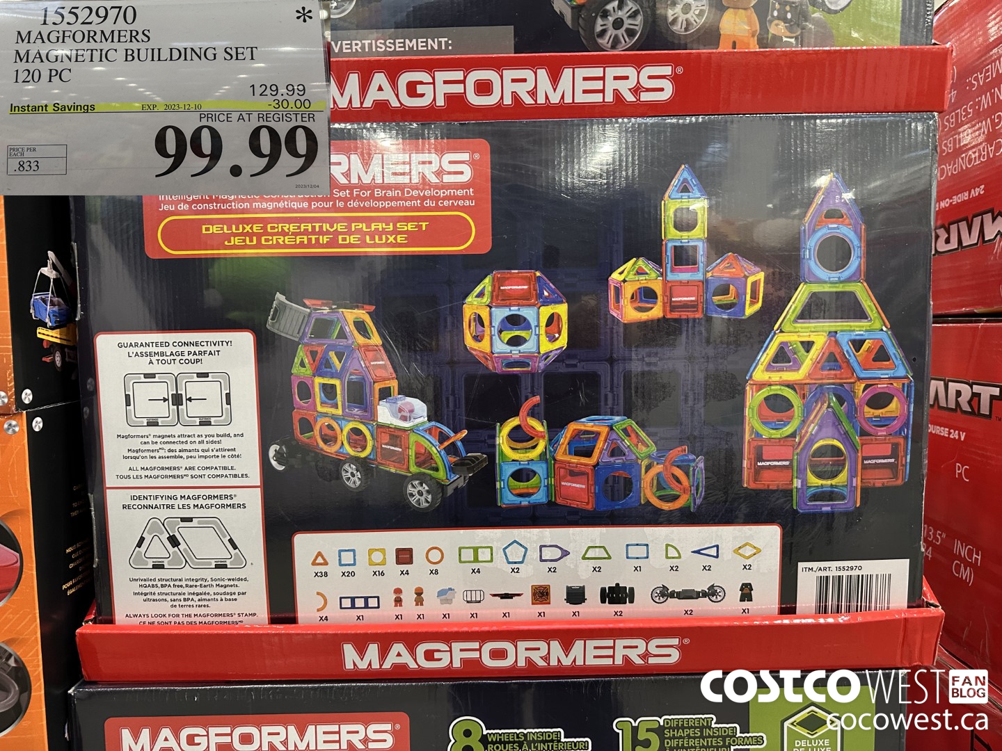 1552970 MAGFORMERS MAGNETIC BUILDING SET 120 PC ($30.00 INSTANT SAVINGS EXPIRES ON 2023-12-10) $99.99
