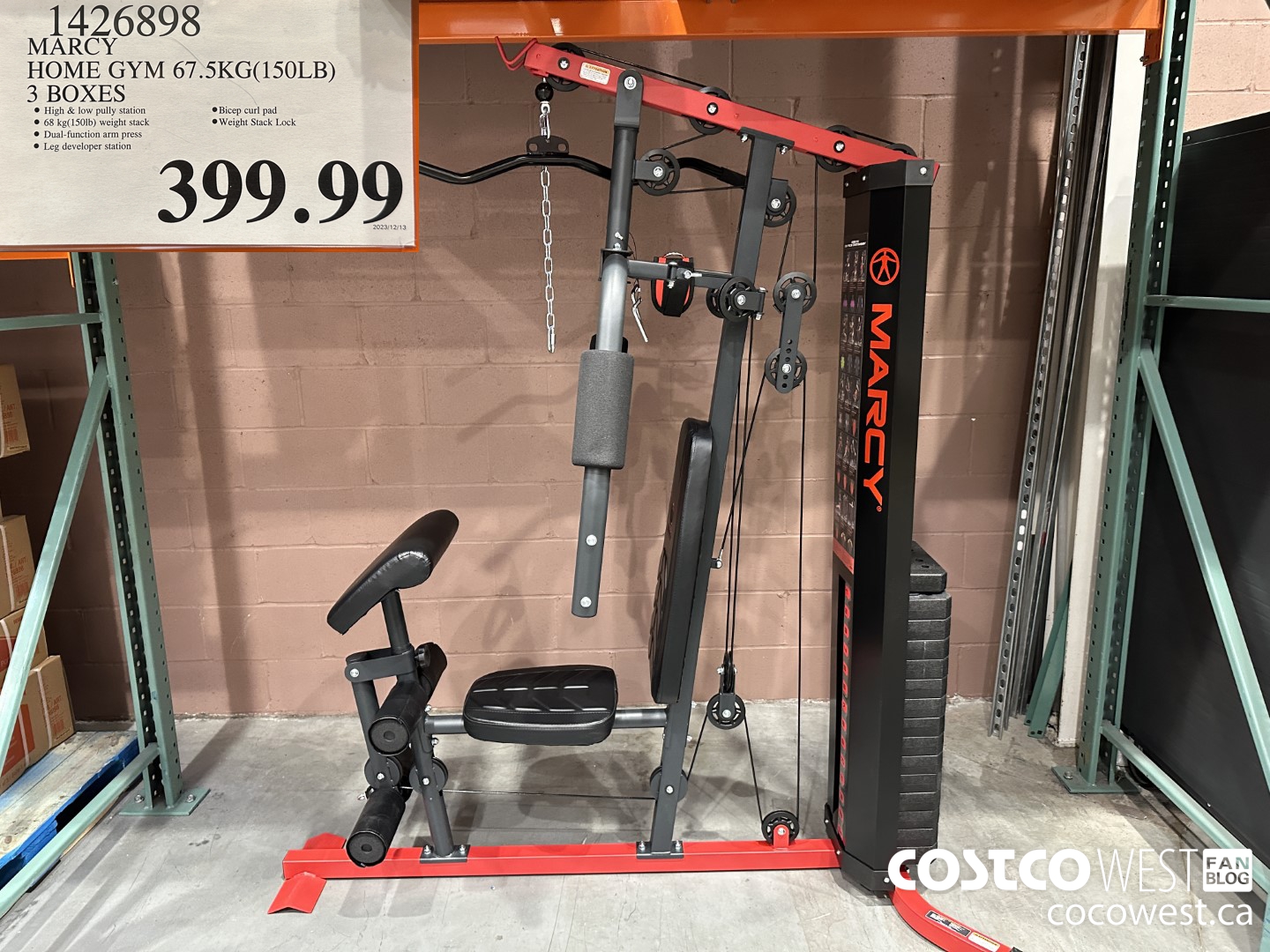 1426898 MARCY HOME GYM 67.5KG (150LB) 3 BOXES $399.99