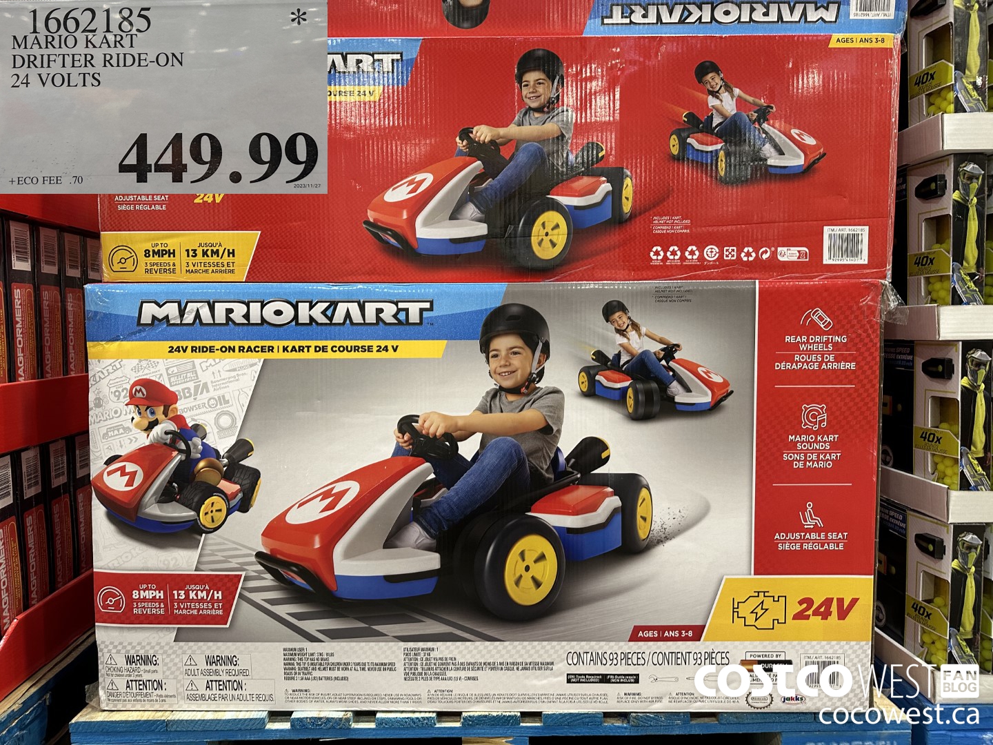 1662185 MARIO KART DRIFTER RIDE-ON 24 VOLTS $449.99