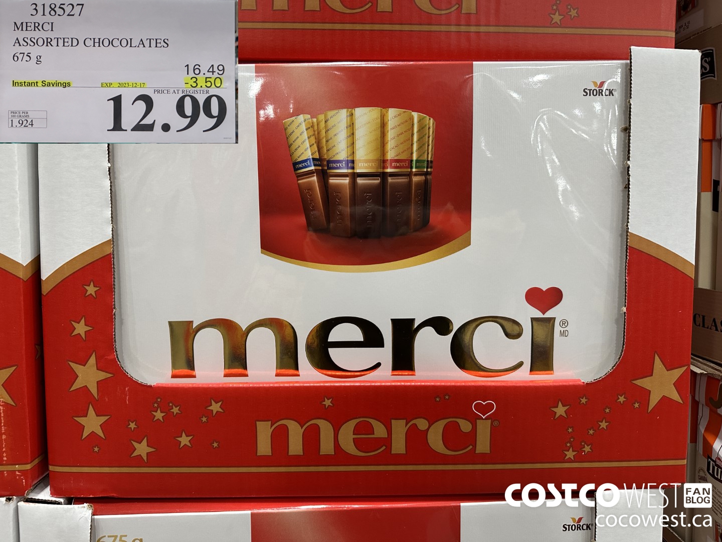318527 MERCI ASSORTED CHOCOLATES 675 g ($3.50 INSTANT SAVINGS EXPIRES ON 2023-12-17) $12.99