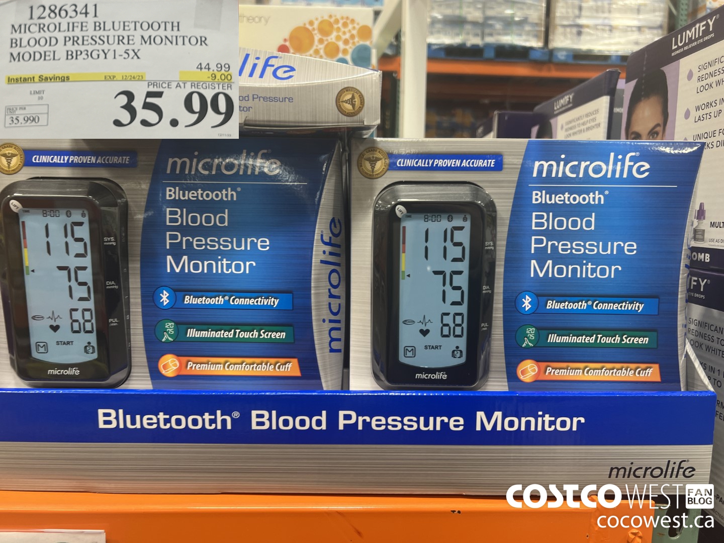 1286341 MICROLIFE BLUETOOTH BLOOD PRESSURE MONITOR MODEL BP3GY1-5X ($9.00 INSTANT SAVINGS EXPIRES ON 2023-12-24) $35.99