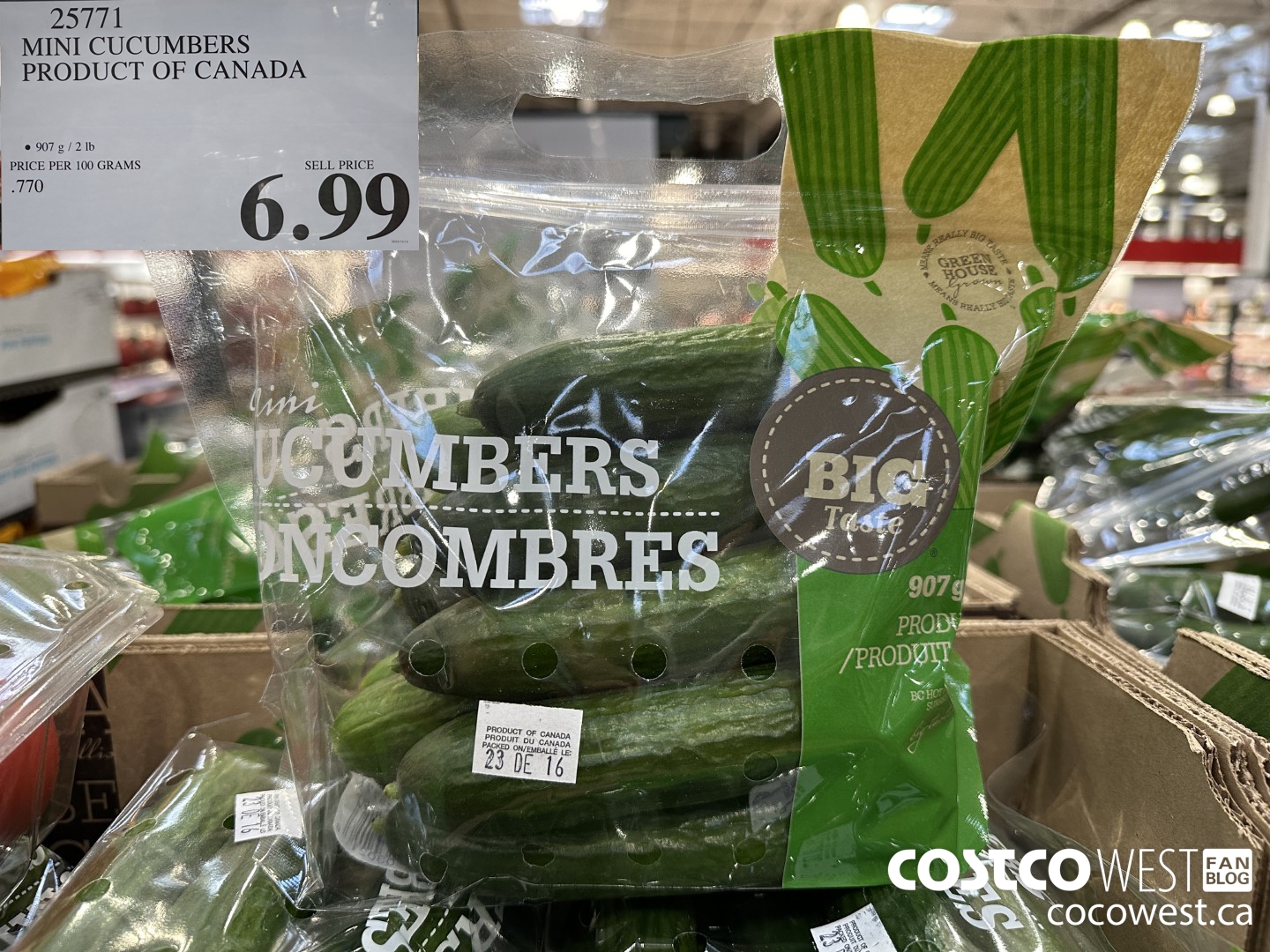 25771 MINI CUCUMBERS PRODUCT OF CANADA $6.99
