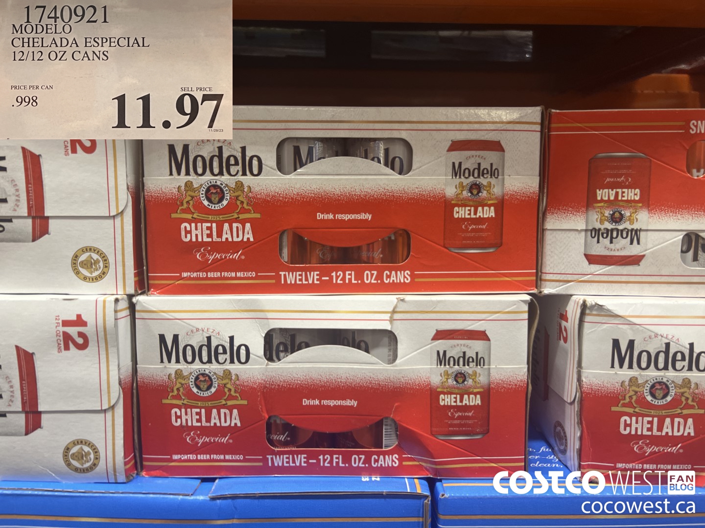 1740921 MODELO CHELADA ESPECIAL 12/12 OZ CANS $11.97