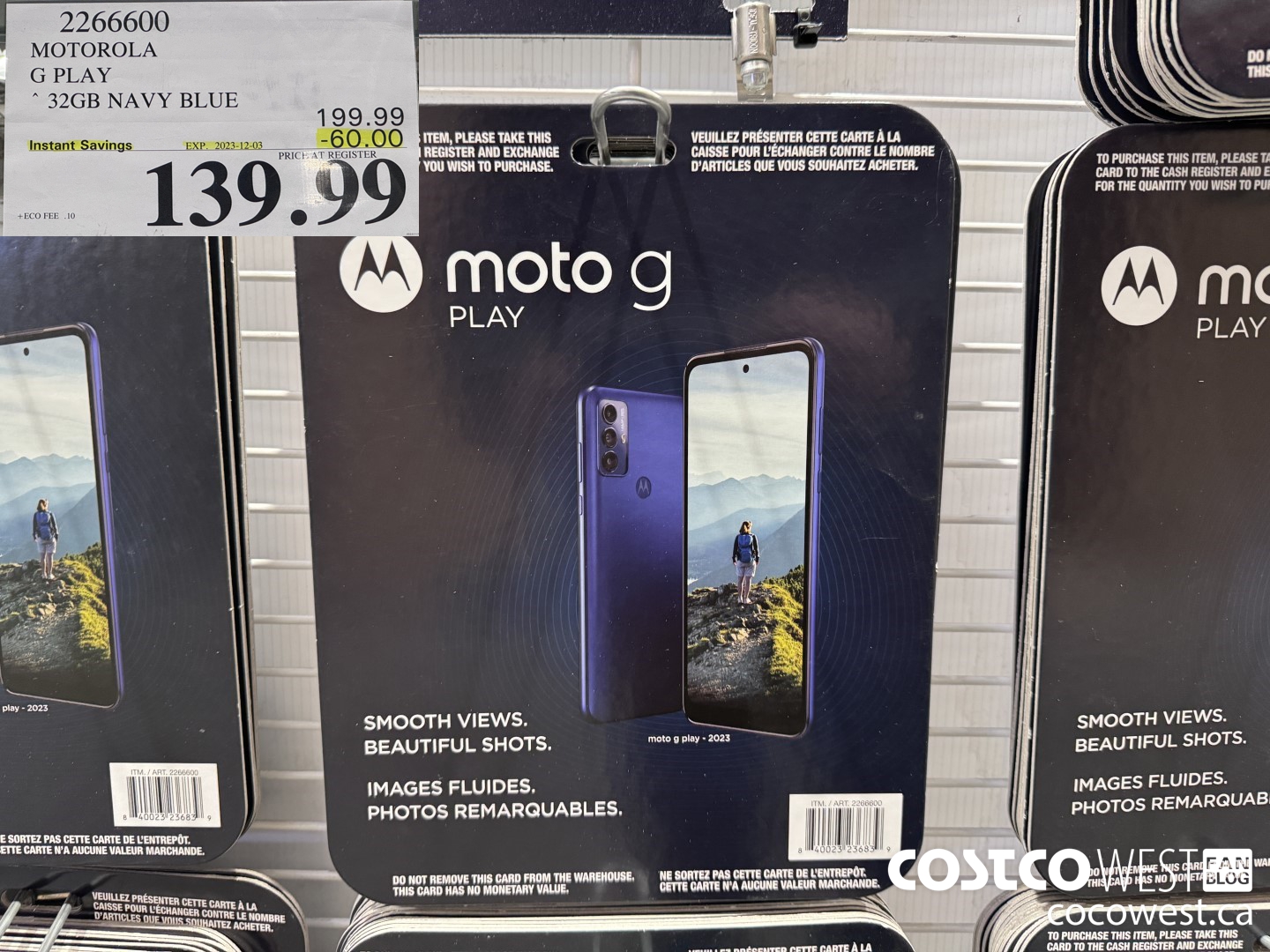 2266600 MOTOROLA G PLAY 32GB NAVY BLUE ($60.00 INSTANT SAVINGS EXPIRES ON 2023-12-03) $139.99