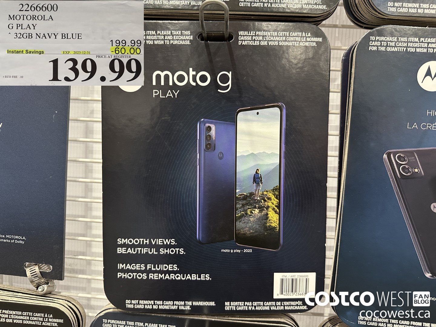 2266600 MOTOROLA G PLAY 32GB NAVY BLUE ($60.00 INSTANT SAVINGS EXPIRES ON 2023-12-31) $139.99