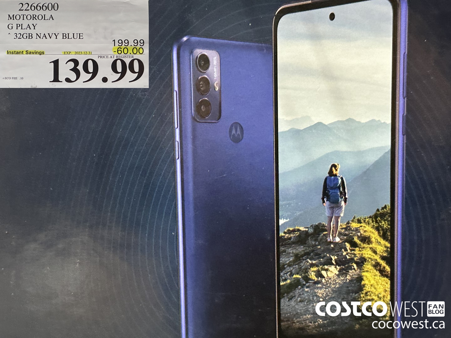 2266600 MOTOROLA G PLAY 32GB NAVY BLUE ($60.00 INSTANT SAVINGS EXPIRES ON 2023-12-31) $139.99