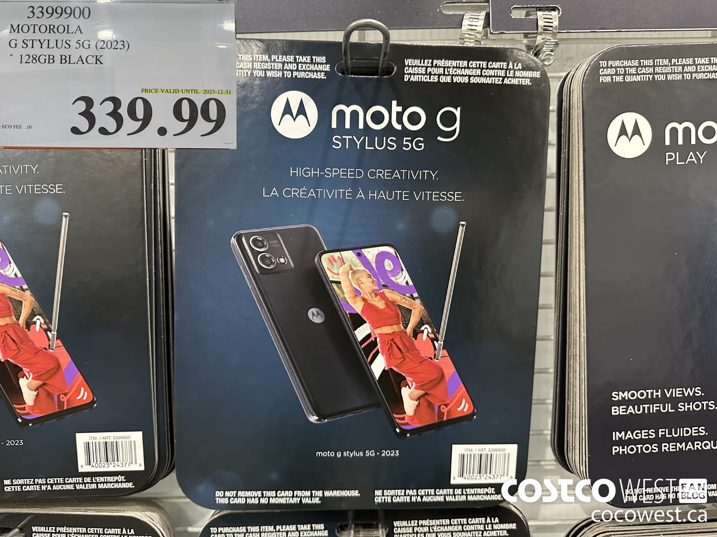 3399900 MOTOROLA G STYLUS 5G (2023) 128GB BLACK (EXPIRES ON 2023-12-31) $339.99