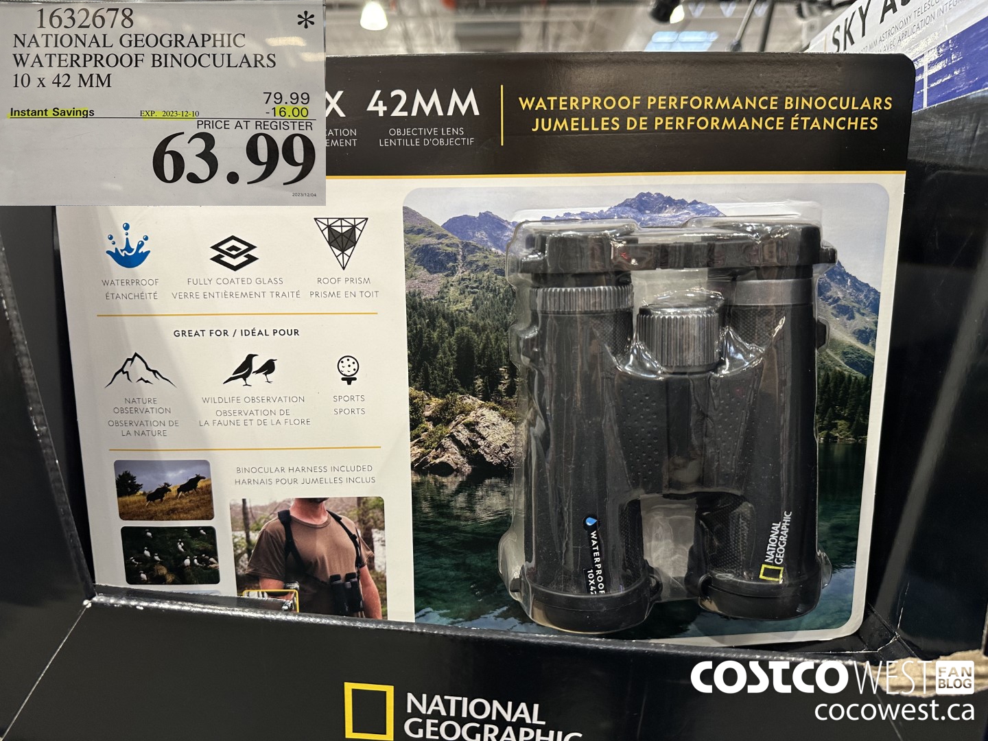 1632678 NATIONAL GEOGRAPHIC WATERPROOF BINOCULARS 10 X 42 MM ($16.00 INSTANT SAVINGS EXPIRES ON 2023-12-10) $63.99