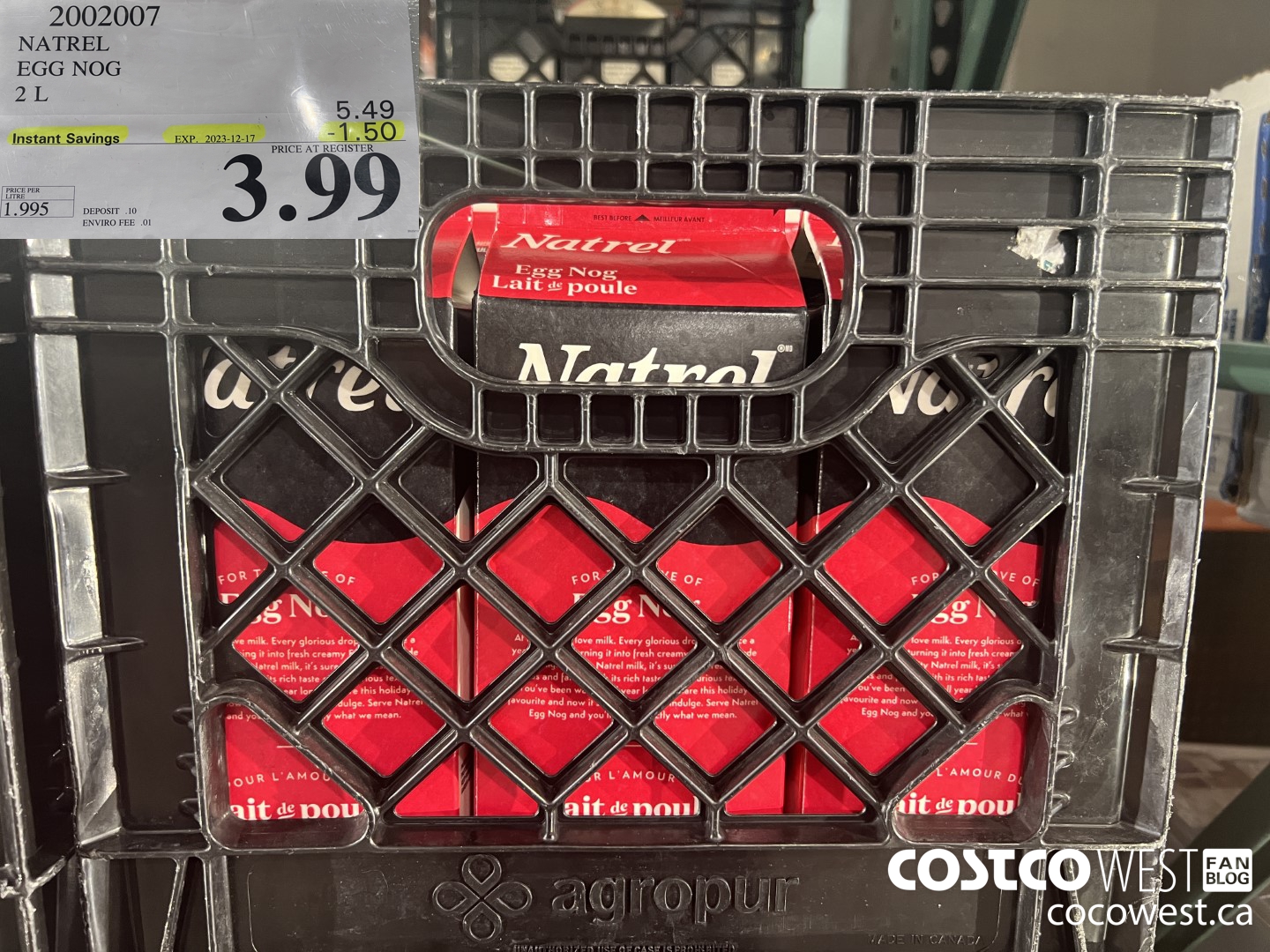 2002007 NATREL EGG NOG 2 L ($1.50 INSTANT SAVINGS EXPIRES ON 2023-12-17) $3.99