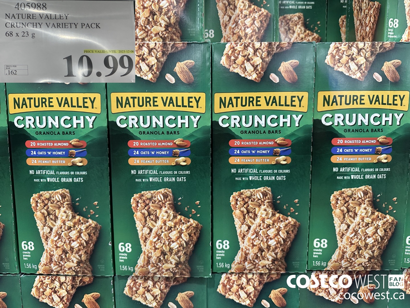 405988 NATURE VALLEY CRUNCHY VARIETY PACK OF 68 X 23 G (EXPIRES ON 2023-12-06) $10.99