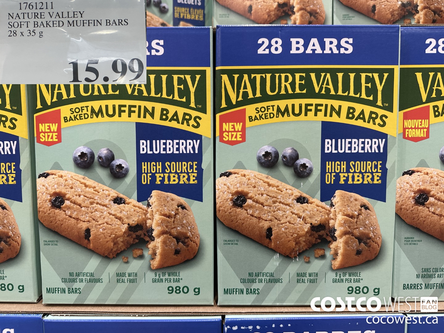 1761211 NATURE VALLEY SOFT BAKED MUFFIN BARS 28 X 35G $15.99
