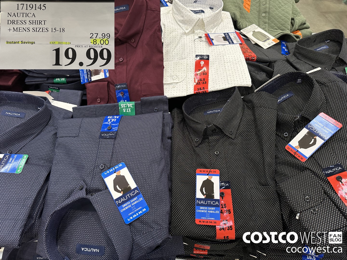 1719145 NAUTICA DRESS SHIRT MENS SIZES 15-18 ($8.00 INSTANT SAVINGS EXPIRES ON 2023-12-24) $19.99