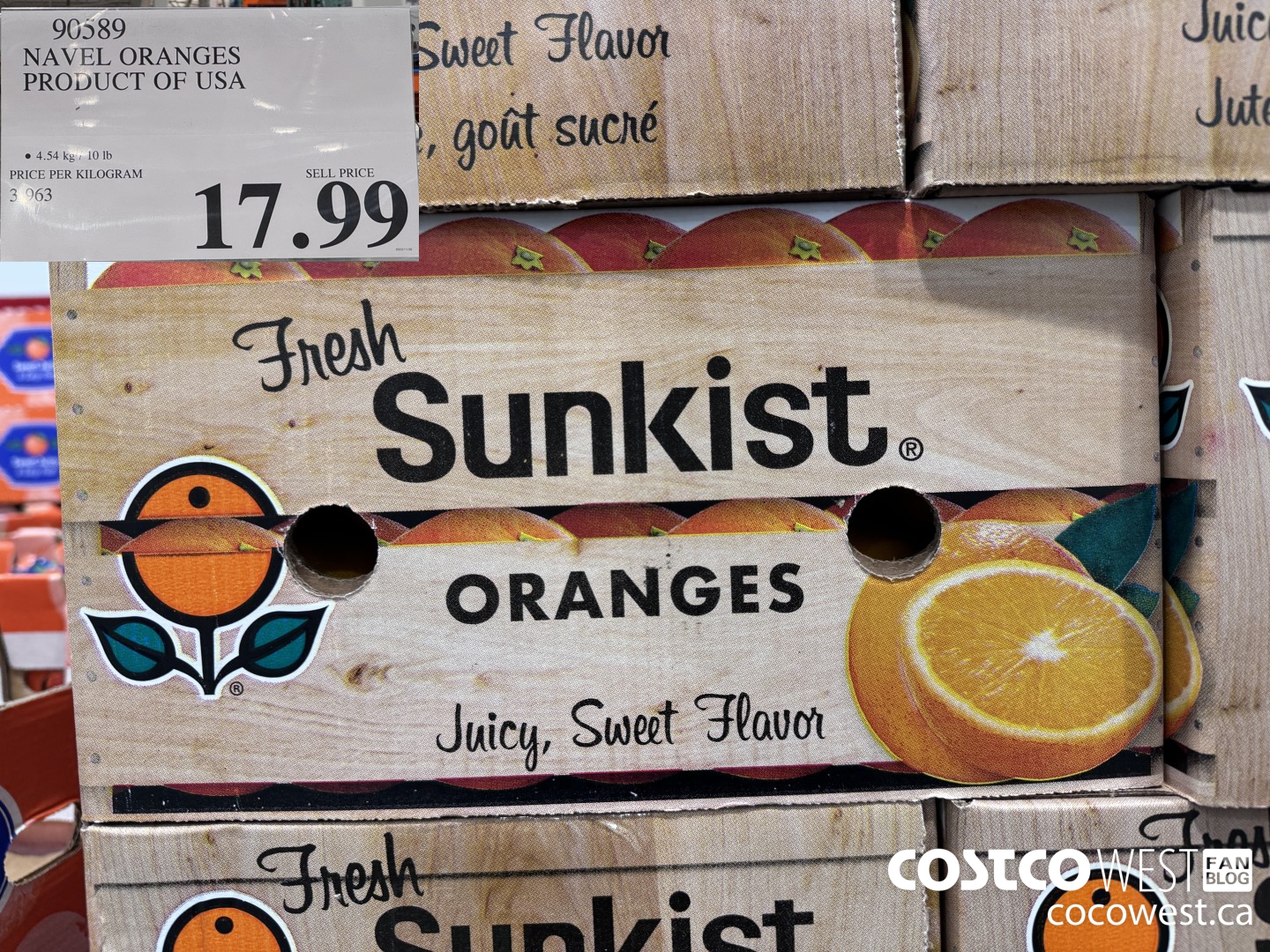 90589 NAVEL ORANGES PRODUCT OF USA $17.99