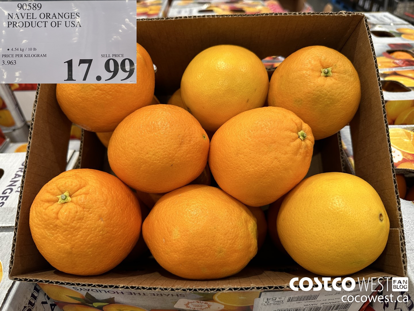 90589 NAVEL ORANGES PRODUCT OF USA $17.99