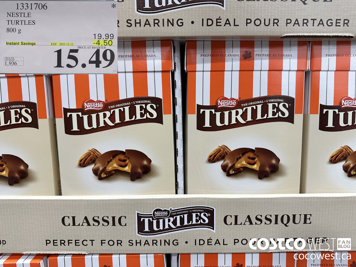 1331706 NESTLE TURTLES 800 g ($4.50 INSTANT SAVINGS EXPIRES ON 2023-12-13) $15.49