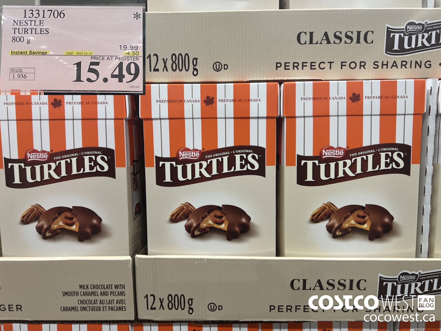 1331706 NESTLE TURTLES 800 g ($4.50 INSTANT SAVINGS EXPIRES ON 2023-12-13) $15.49