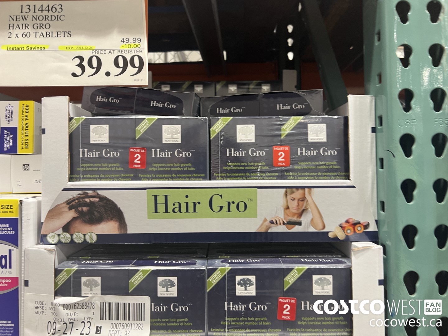 1314463 NEW NORDIC HAIR GRO 2 X 60 TABLETS ($10.00 INSTANT SAVINGS EXPIRES ON 2023-12-24) $39.99