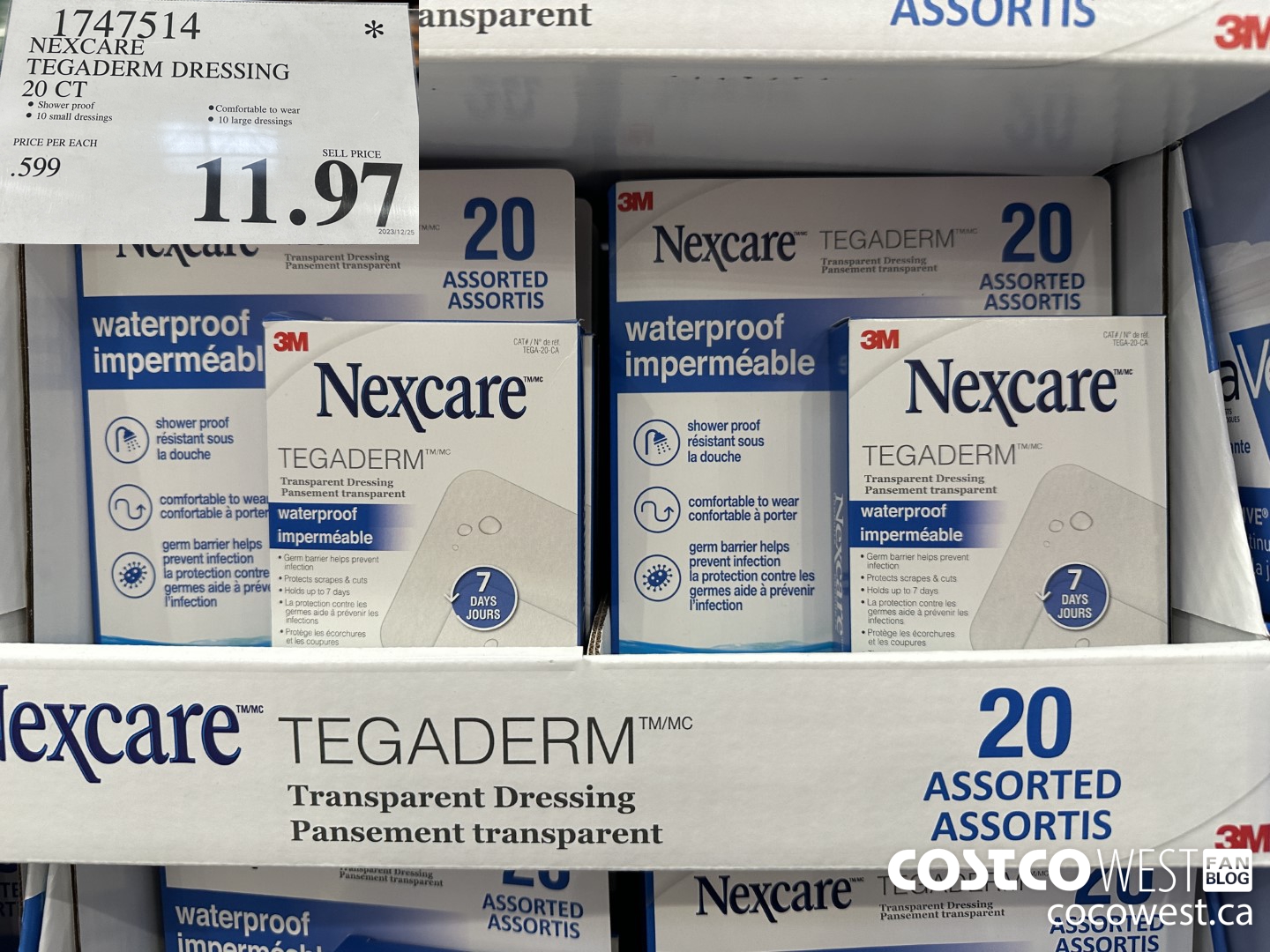 1747514 NEXCARE TEGADERM DRESSING 20 CT $11.97