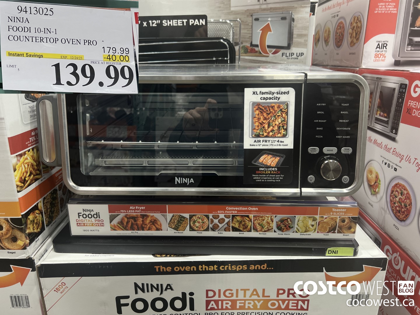 9413025 NINJA FOODI 10-IN-1 COUNTERTOP OVEN PRO ($40.00 INSTANT SAVINGS EXPIRES ON 2023-12-24) $139.99