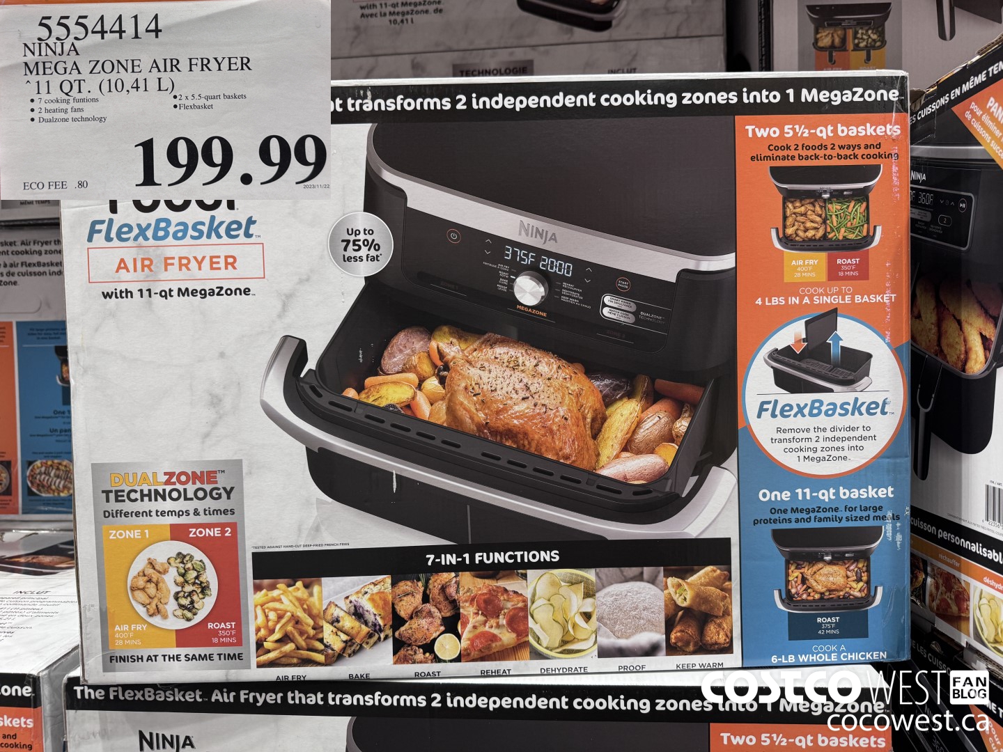 5554414 NINJA MEGA ZONE AIR FRYER 11 QT. (10,41 L) $199.99