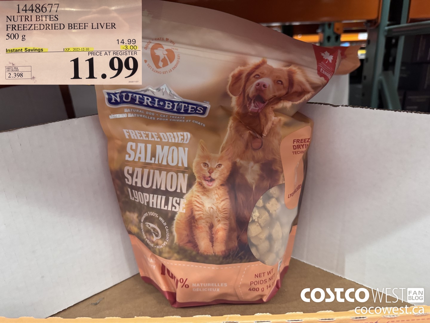 1448677 NUTRI BITES FREEZEDRIED BEEF LIVER 500 g ($3.00 INSTANT SAVINGS EXPIRES ON 2023-12-10) $11.99