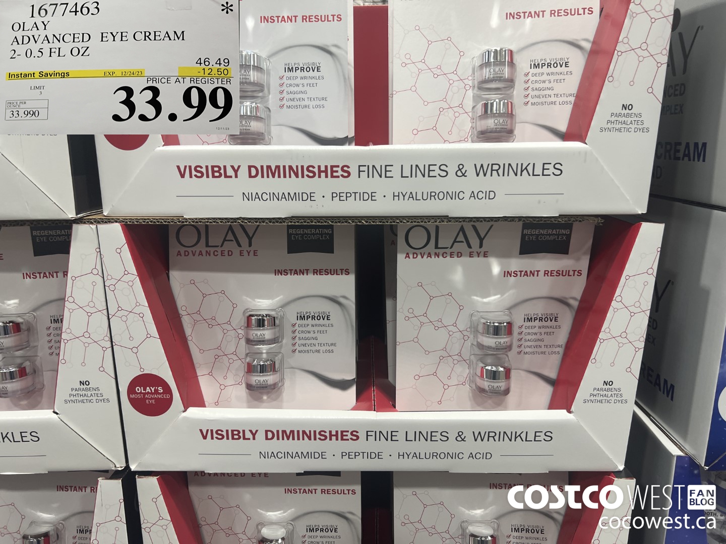 1677463 OLAY ADVANCED EYE CREAM 2 - 0.5 FL OZ ($12.50 INSTANT SAVINGS EXPIRES ON 2023-12-24) $33.99