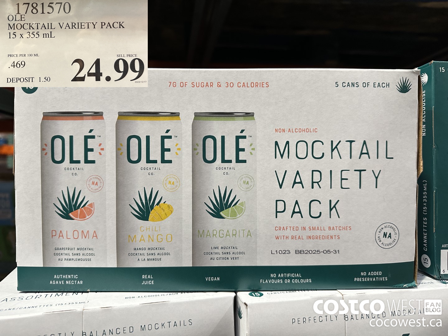 1781570 OLE MOCKTAIL VARIETY PACK 15 X 355 ML $24.99