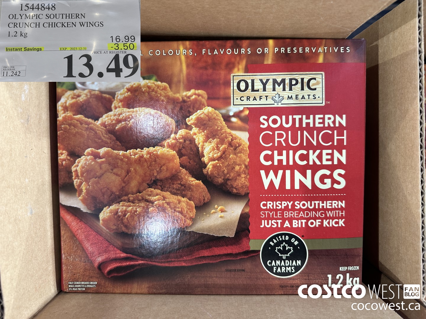 1544848 OLYMPIC SOUTHERN CRUNCH CHICKEN WINGS 1.2KG ($3.50 INSTANT SAVINGS EXPIRES ON 2023-12-31) $13.49