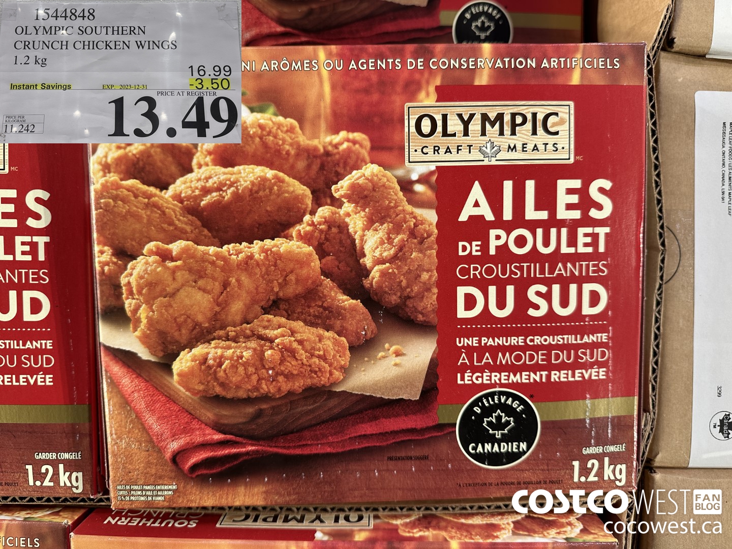 1544848 OLYMPIC SOUTHERN CRUNCH CHICKEN WINGS 1.2KG ($3.50 INSTANT SAVINGS EXPIRES ON 2023-12-31) $13.49