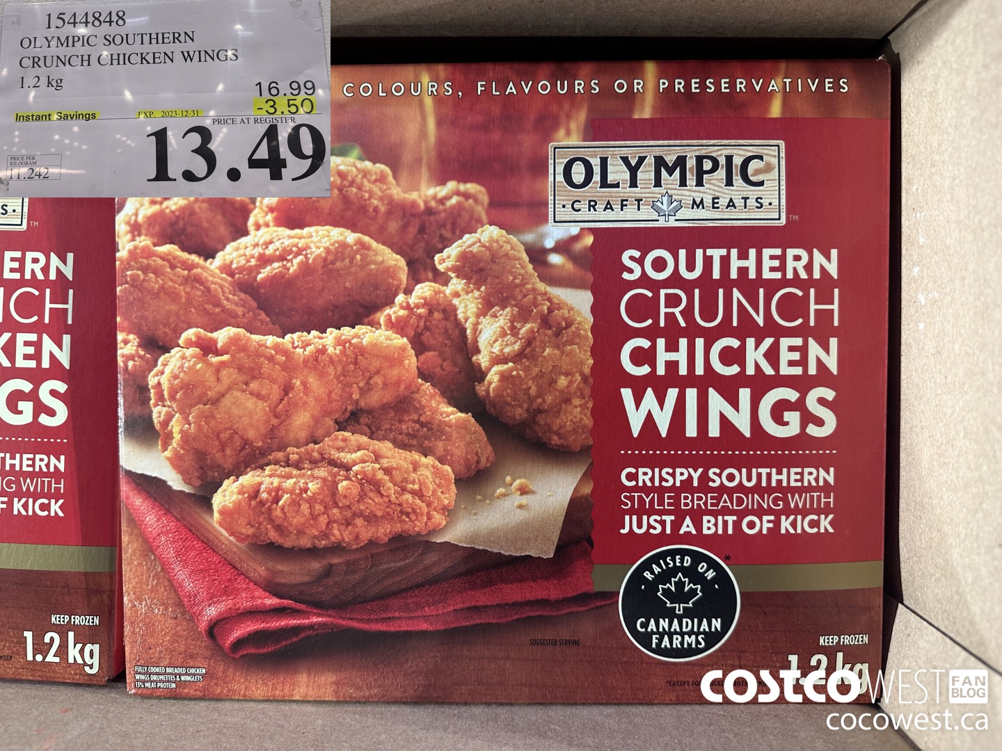 1544848 OLYMPIC SOUTHERN CRUNCH CHICKEN WINGS 1.2KG ($3.50 INSTANT SAVINGS EXPIRES ON 2023-12-31) $13.49