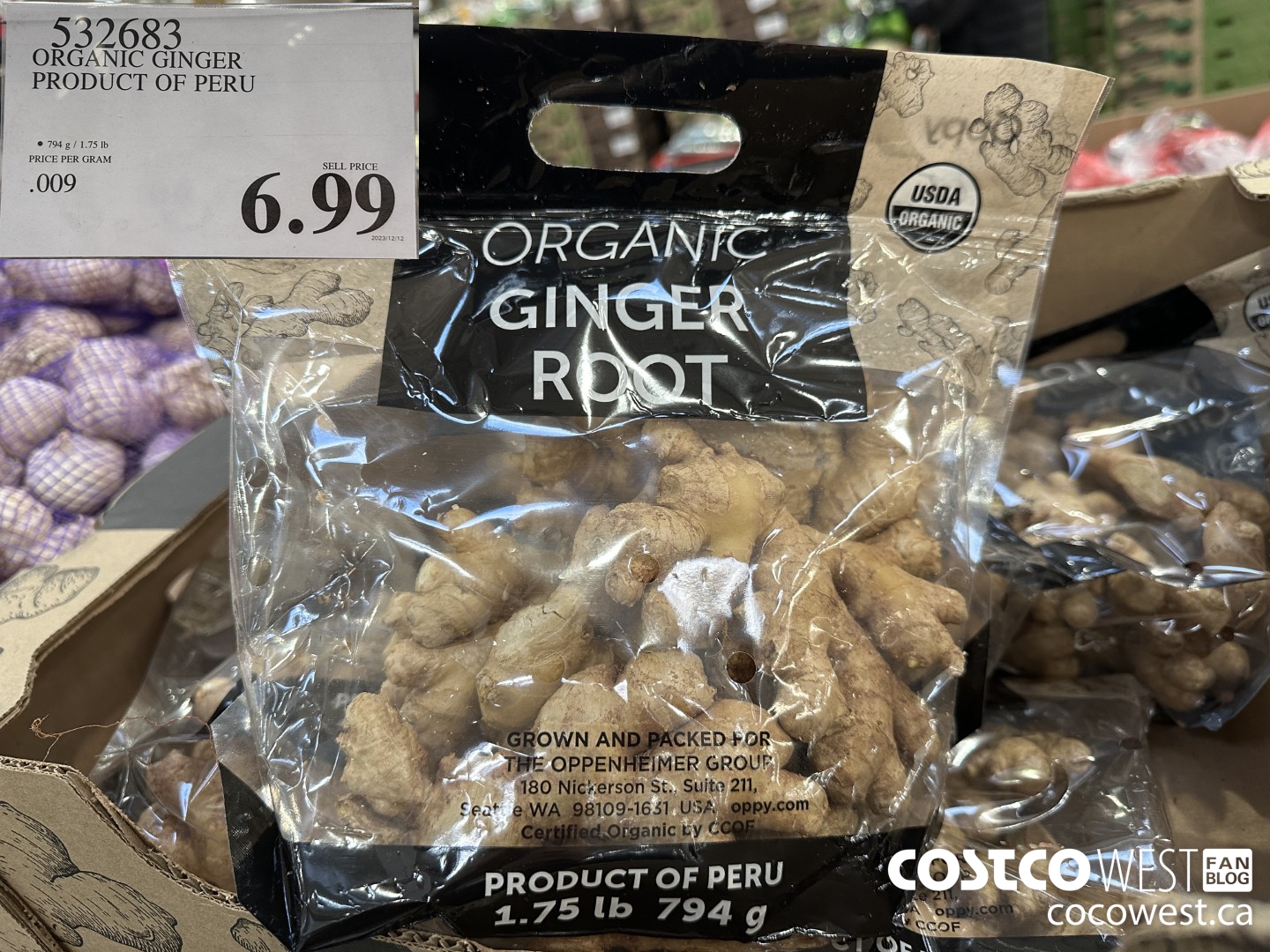 532683 ORGANIC GINGER PRODUCT OF PERU $6.99