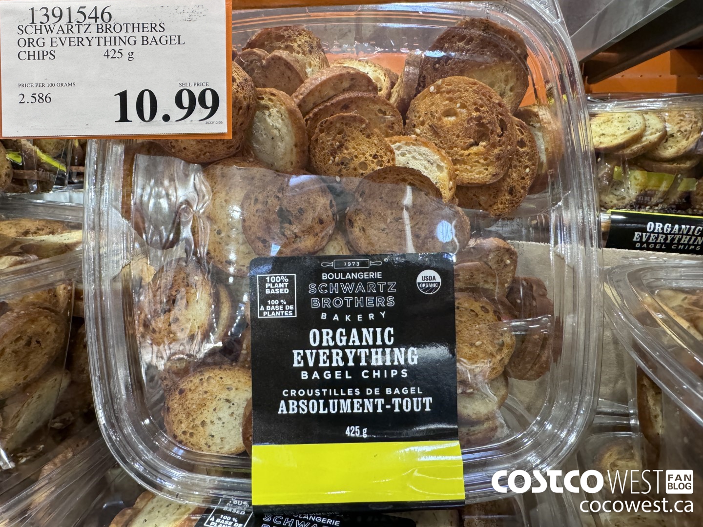 1391546 ORGANIC SCHWARTZ EVERYTHING BAGEL CHIPS 425G $10.99