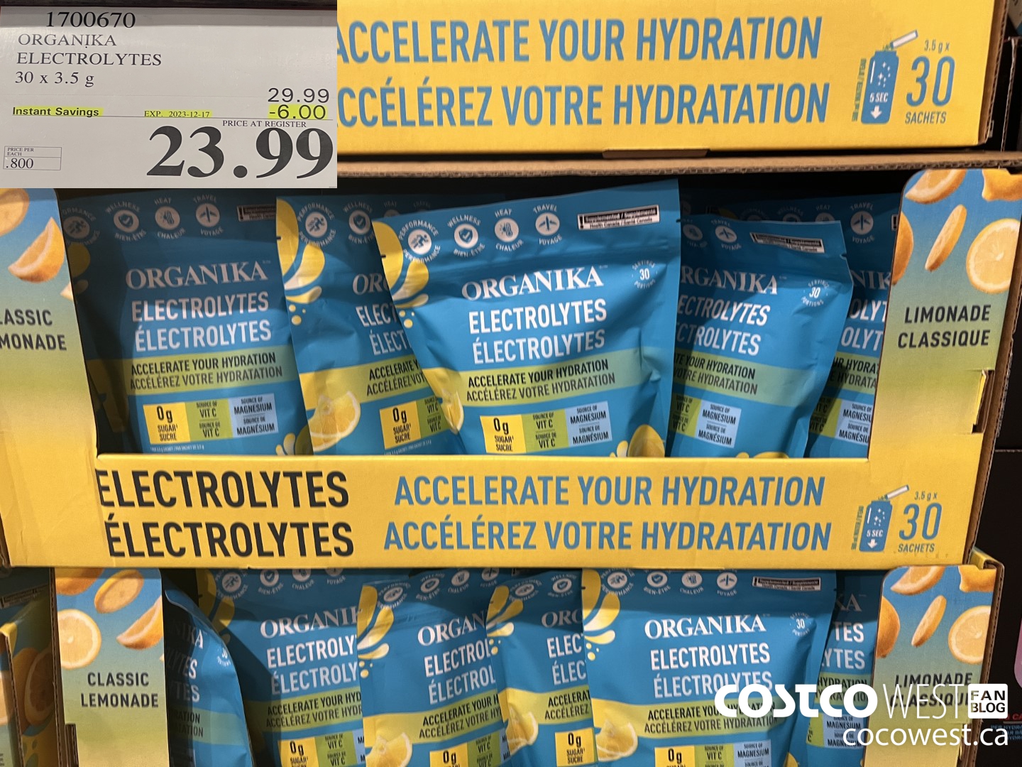 1700670 ORGANIKA ELECTROLYTES 30 X 3.5 G ($6.00 INSTANT SAVINGS EXPIRES ON 2023-12-17) $23.99