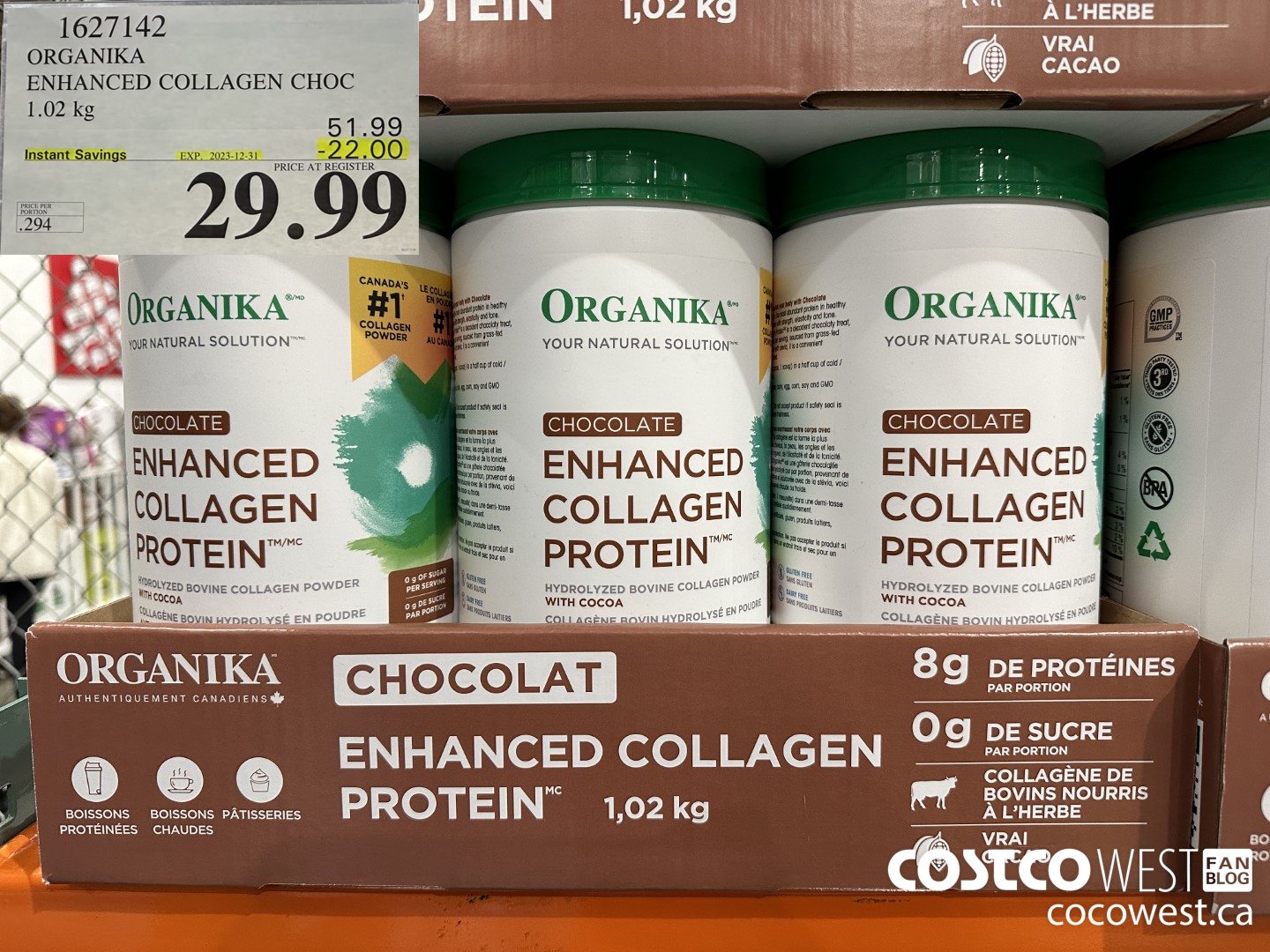 1627142 ORGANIKA ENHANCED COLLAGEN CHOC 1.02 KG ($22.00 INSTANT SAVINGS EXPIRES ON 2023-12-31) $29.99