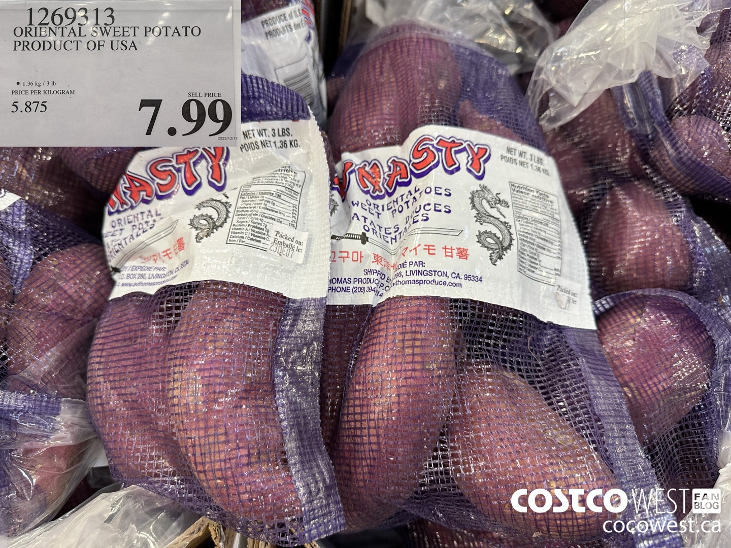 1269313 ORIENTAL SWEET POTATO PRODUCT OF USA $7.99