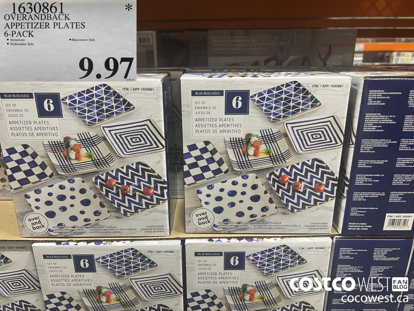 1630861 OVERANDBACK APPETIZER PLATES 6-PACK $9.97