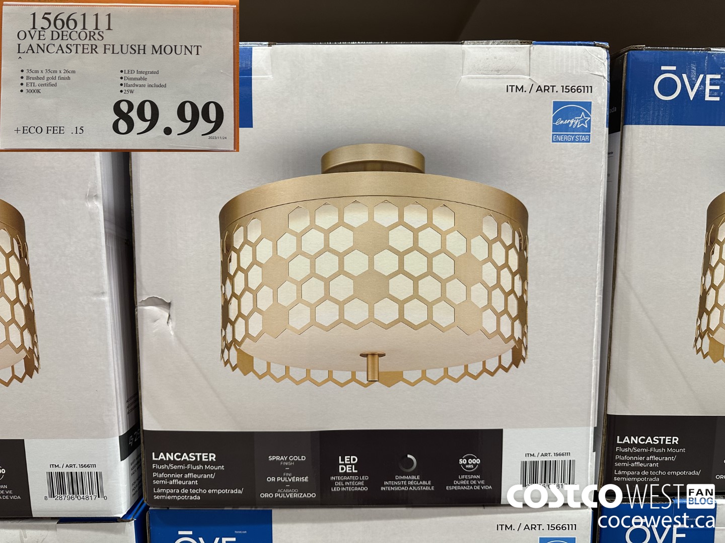 1566111 OVE DECORS LANCASTER FLUSH MOUNT $89.99