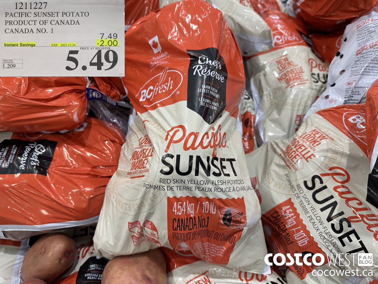 1211227 PACIFIC SUNSET PRODUCT OF CANADA CANADA NO. 1 ($2.00 INSTANT SAVINGS EXPIRES ON 2023-12-24) $5.49