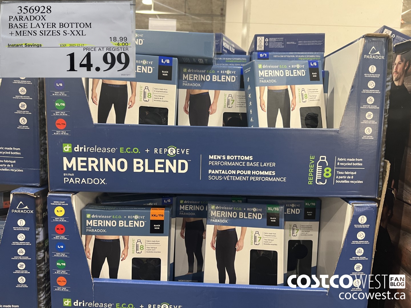 356928 PARADOX BASE LAYER BOTTOM MENS SIZES S-XXL ($4.00 INSTANT SAVINGS EXPIRES ON 2023-12-17) $14.99