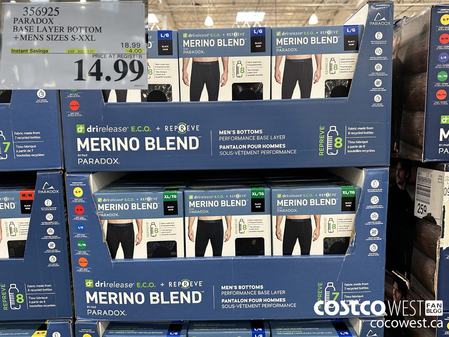 356925 PARADOX BASE LAYER BOTTOM MENS SIZES S-XXL ($4.00 INSTANT SAVINGS EXPIRES ON 2023-12-17) $14.99